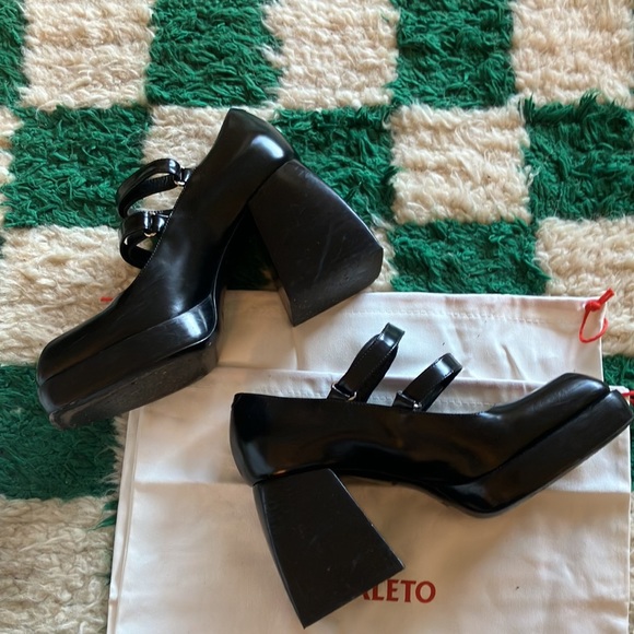 Nodalto Bulla Babies  black platform heels - Picture 3 of 12